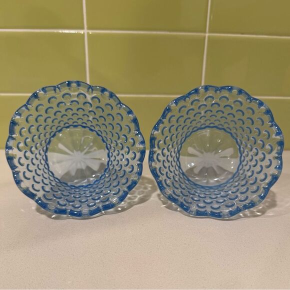 Vintage Emily’s Attic Blue by Gorham Crystal – Pair of Votive Candle Holders - Picture 7 of 9